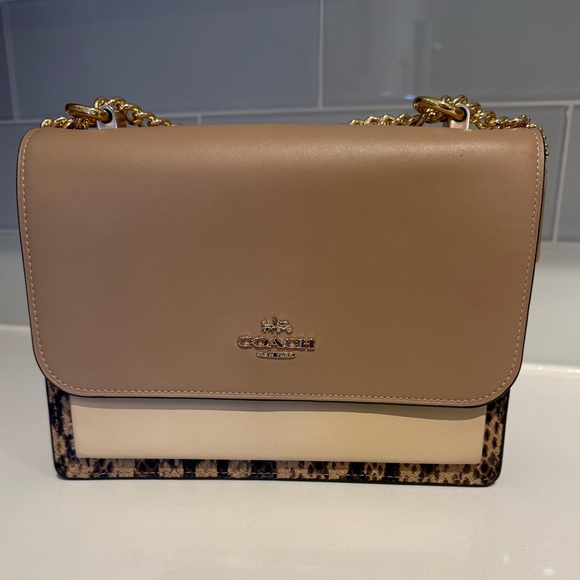Coach Klare Crossbody Bag • (Colorblock: Tan/Snake print/cream) • (Gently Used) - Picture 1 of 13